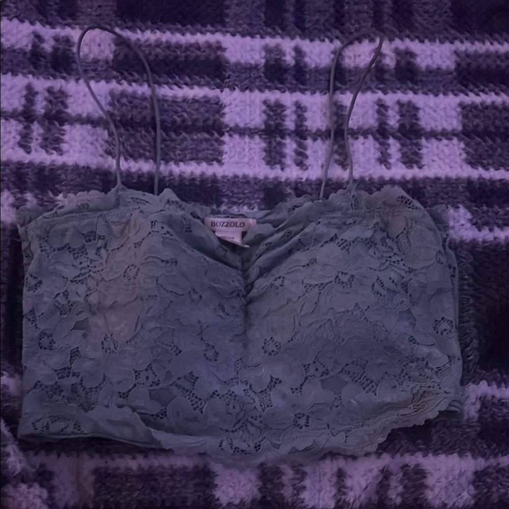 Buzolo Lace Crop Top in Green